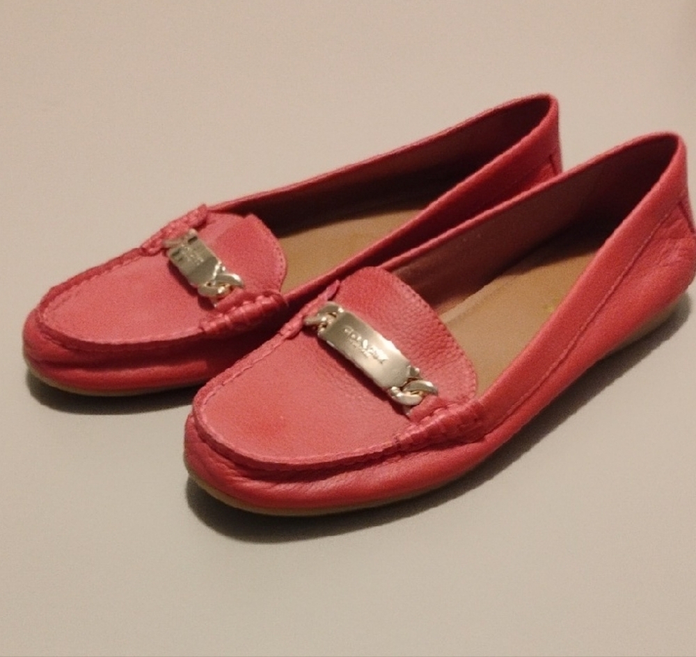 Coach Pink Loafers with Silver Detail